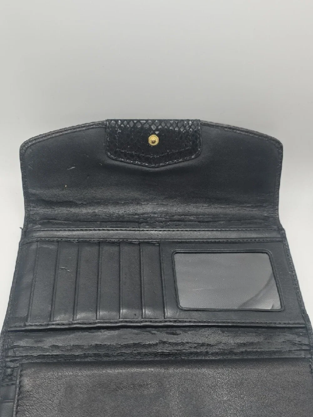 Coach Black Leather Wallet & Cheekbook Holder W/ Gold Hardware (GOOD/FAIR)✨️🖤✨️ - Picture 7 of 15